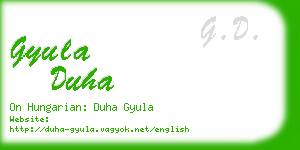 gyula duha business card